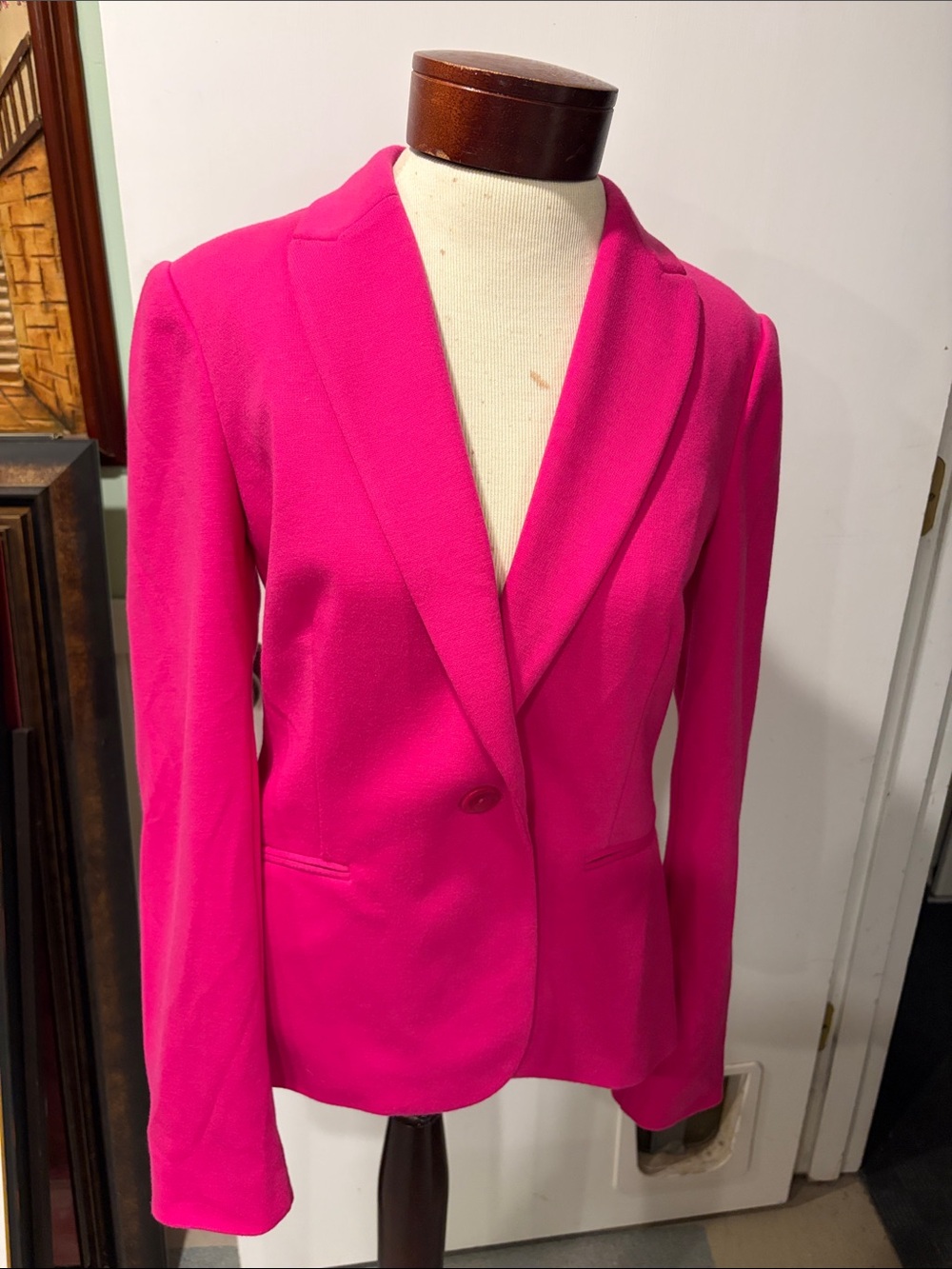 Lilly Pulitzer Leighton Blazer Womens M Pink Script Lining Preppy Career Barbie